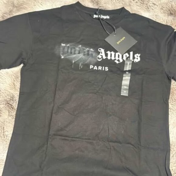 Palm Angels Paris Spray Logo Tee – Black - Picture 1 of 4